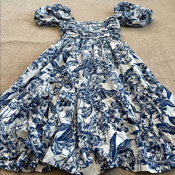 Abercrombie & Fitch Emerson Poplin Puff Sleeve Midi Dress - Picture 12 of 16